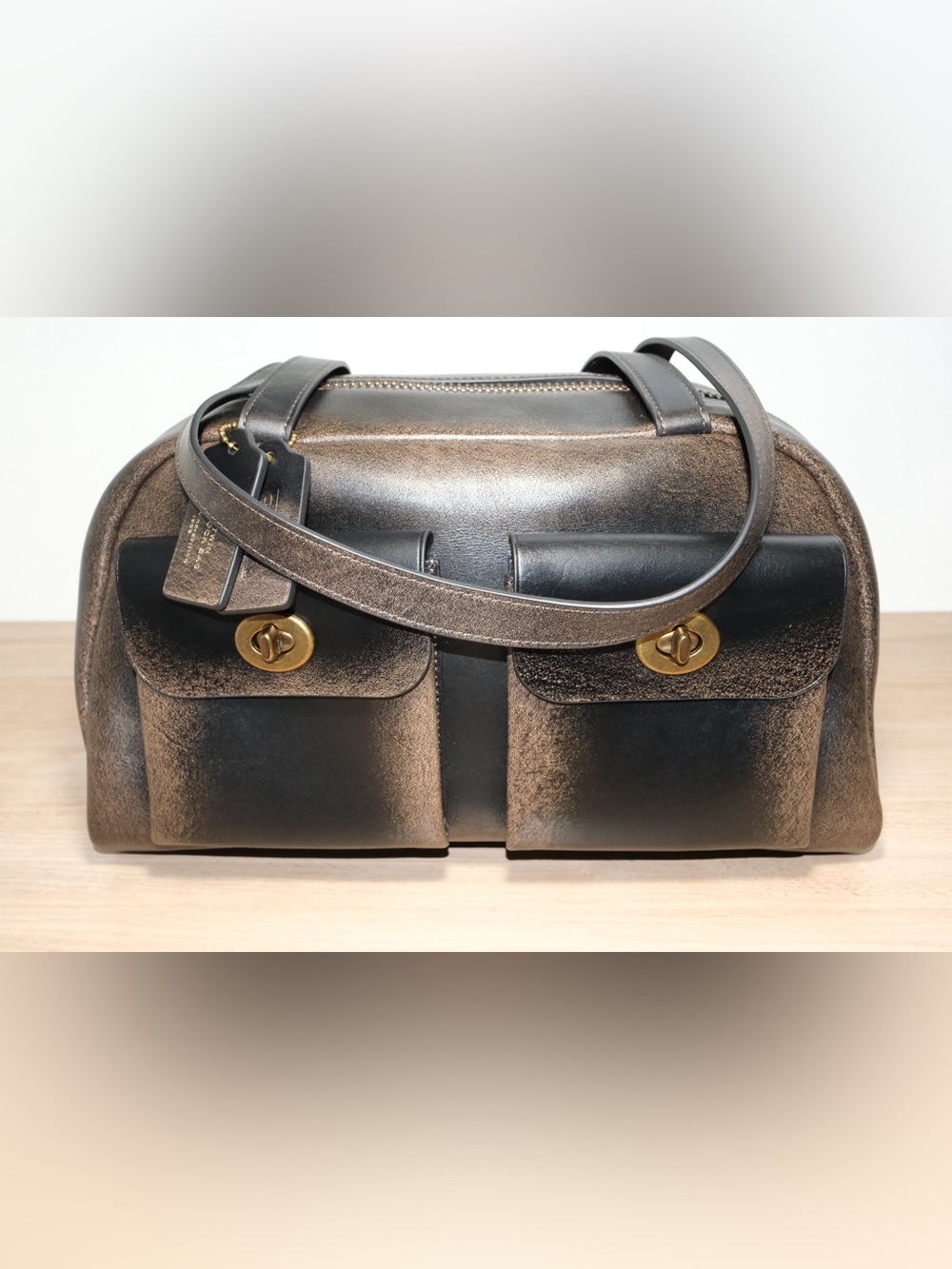 Coach Twin Turnlock Bag In Loved Leather - Picture 4 of 15